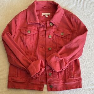 LOFT Red Jean Jacket